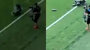 Hazırlık Maçında Sahaya Kamera Düştü, Felaketin Eşiğinden Dönüldü