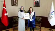 Manisa Celal Bayar Üniversitesi Rektörü Prof. Dr. Rana Kibar, Dünya Şampiyonu N.B.'i Kabul Etti