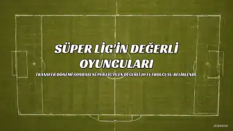 Süper Lig'in En Değerli 10 Futbolcusu Belli Oldu