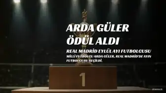 Arda Güler, Real Madrid'de Eylül Ayının Futbolcusu Seçildi
