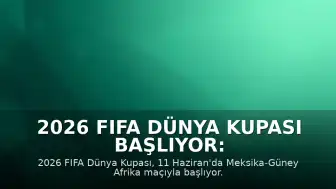 2026 FIFA Dünya Kupası Başlıyor: Türkiye'nin İlk Maçı 14 Haziran'da