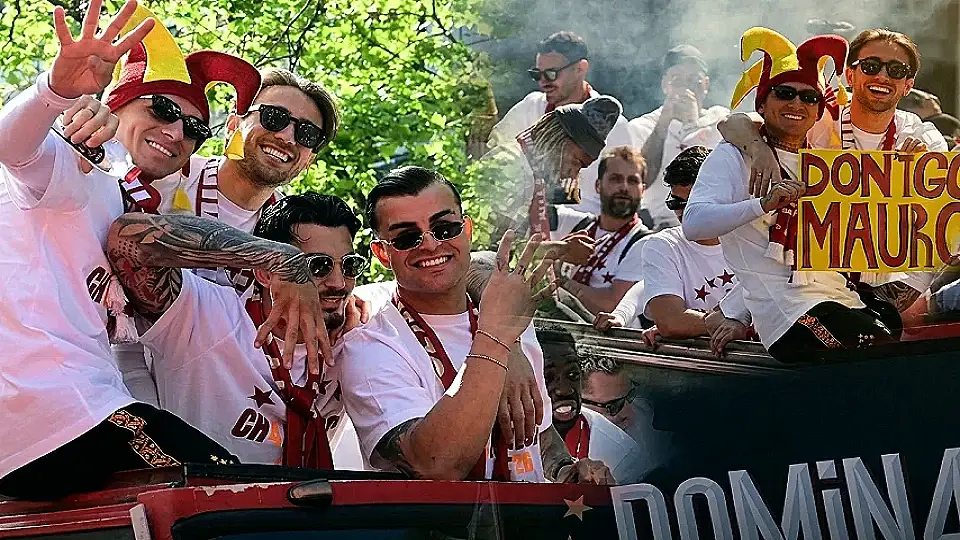 Galatasaray'dan Şampiyonluk Kutlaması: T. ve Yunus'tan I. Pankartı